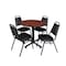 Kobe Kobe Round Table & Chair Set, Wood, Metal, Vinyl Top, Cherry TKB30RNDCH29BK - alternate 1